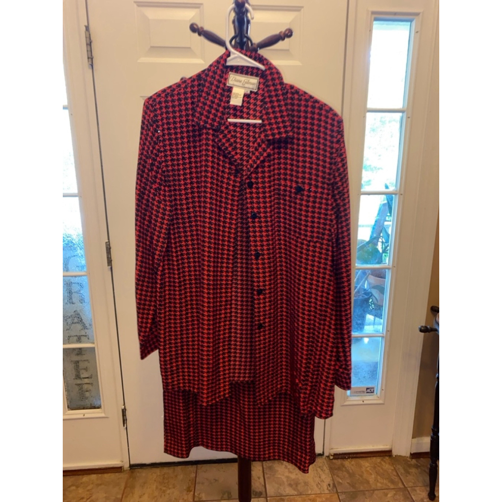 Women's Diane Gilman Dress & Jacket M Red Black